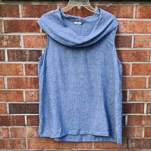 Chalet Linen Tunic Blouse sz Large